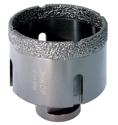 Коронка алмазная по керамограниту D 64 мм для УШМ сух. рез Энкор 48314 купить в Когалыме