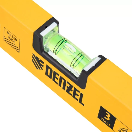 Уровень алюминиевый Denzel, магнит, фрезерованный, 3 глазка (1 зеркал.), 0,5 мм/м, 1000 мм, 33693 купить в Когалыме