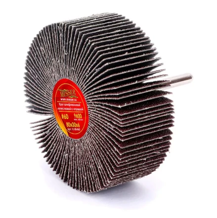Круг MESSER шлифовальный лепестковый с оправкой (на шпильке) 80х30х6  #60 купить в Когалыме