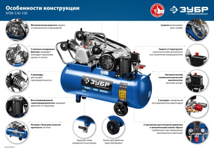 Компрессор электрический масляный КПМ-530-100 серия ПРОФЕССИОНАЛ купить в Когалыме
