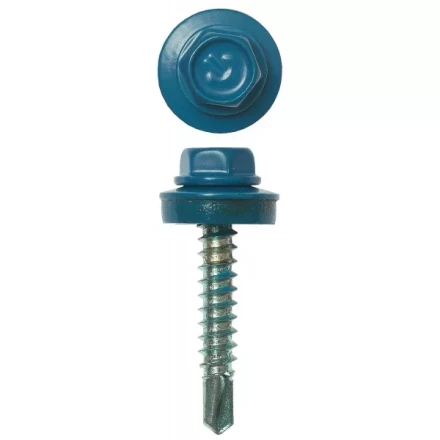 Саморезы ЗУБР окраш., RAL 5009 небесно-голуб., для крепл. кров. матер. к дерев. обреш., 4.8x29мм, 400шт 4-300315-48-029-5009 купить в Когалыме