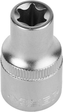 Головка торцовая ЗУБР &quot;МАСТЕР&quot; (1/2&quot;), Cr-V, E-TORX, хроматированное покрытие, E12 27719-12 купить в Когалыме