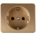 Розетка СВЕТОЗАР "ГАММА" с заземлением, одинарная, без вставки и рамки, цвет золотой металлик, 16А/~250В SV-54105-GM купить в Когалыме