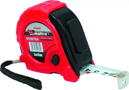 Рулетка Rubber 3 м х 16 мм обрезиненный корпус  MATRIX 31003 купить в Когалыме