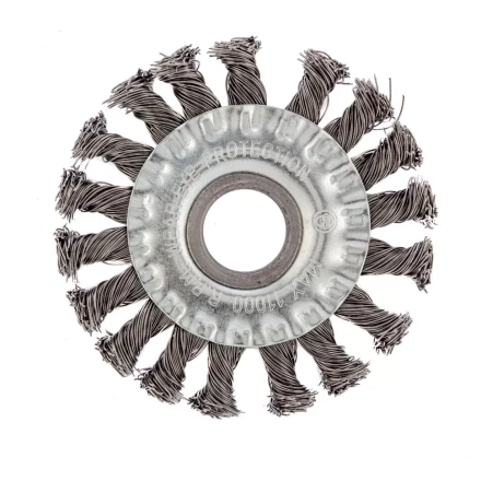 Щетка для УШМ 100 мм посадка 22,2 мм Плоская крученая проволока 0,5 мм Сибртех 746307 купить в Когалыме