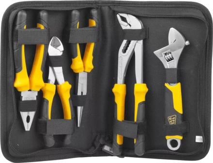 Набор JCB: Губцевый инструмент, хромированное покрытие, двухкомпонентные рукоятки, CrV cталь, 5 предм, чехол JPL017 купить в Когалыме