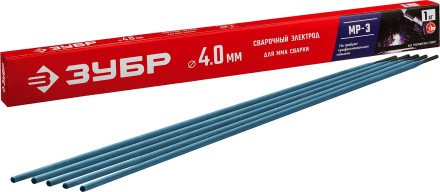 ЗУБР Д 4.0 х 450 мм, 1 кг в коробке, МР-3 рутиловый, электрод сварочный (40011-4.0) купить в Когалыме
