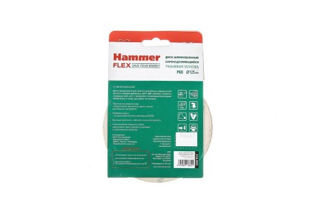 Круг шлиф. самосцепляющийся HAMMER 125мм P60 8отв. купить в Когалыме
