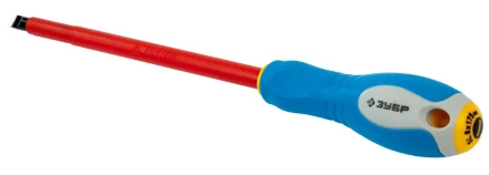 ЗУБР "ПРОФИ ЭЛЕКТРИК". Отвертка Cr-V, трехкомпонент рукоятка, высоковольтная до ~1000В, SL, 8,0x175 мм 25261-8.0-175 купить в Когалыме