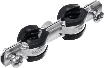 ЗУБР 3/8, цинк, 8 шт, двойной трубный хомут (37890-15-19) купить в Когалыме