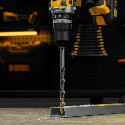 Сверло спиральное по металлу Denzel 12 x 205 мм, Р6М5, Golden Tip, удлиненное 718265 купить в Когалыме