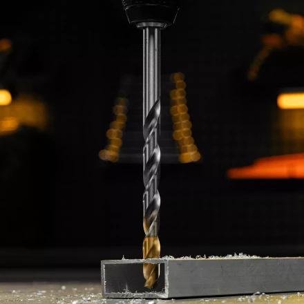 Сверло спиральное по металлу Denzel 12 x 205 мм, Р6М5, Golden Tip, удлиненное 718265 купить в Когалыме