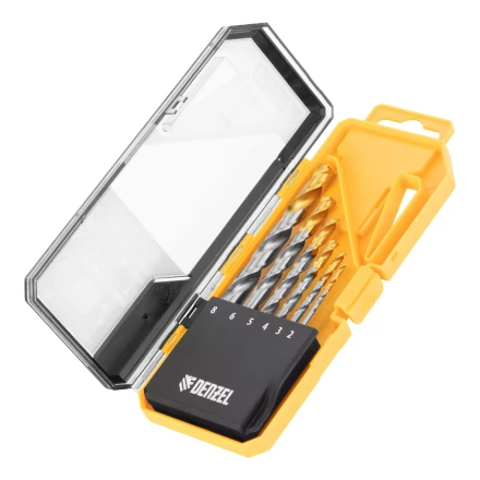 Набор сверл по металлу Denzel, 2-8мм, Р6М5-TiN, Golden Tip, 6 шт, 723000 купить в Когалыме