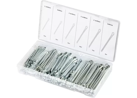 Набор шплинтов S головки х L: 3,2х50, 4х64, 4,8х76, 6,4х25, 6,4х76, 8х64 мм 144 предмета СИБРТЕХ 47603 купить в Когалыме