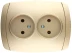 Розетка СВЕТОЗАР "АКЦЕНТ" двойная в сборе, без заземления, цвет золотой металлик, 16А/~250В SV-54202-GM купить в Когалыме