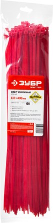 Хомуты нейлоновые ЗУБР &quot;МАСТЕР&quot; красные, 4,8 мм x 400 мм, 100 шт 309040-48-400 купить в Когалыме
