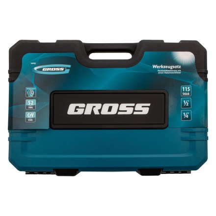 Набор инструментов 115 предметов, 120 зубьев, CrV, 1/4&quot;, 1/2&quot; Gross 14152 купить в Когалыме