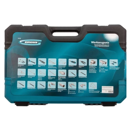 Набор инструментов 115 предметов, 120 зубьев, CrV, 1/4", 1/2" Gross 14152 купить в Когалыме