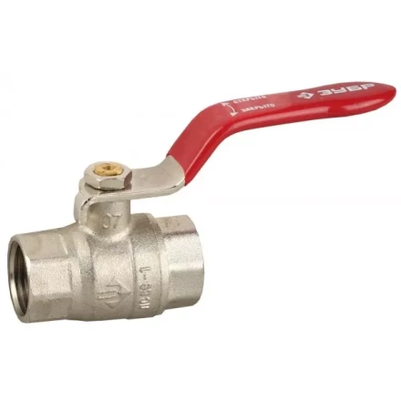 Кран ЗУБР шаровой 2" полнопроходной "мама-мама", ручка, никелированная латунь 51350-N-2 купить в Когалыме