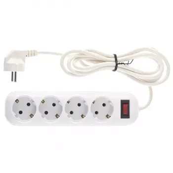 Удлинитель бытовой серия EF, с заземлением и выключателем, 2м, 4 розетки, 10A Stern 95775 купить в Когалыме