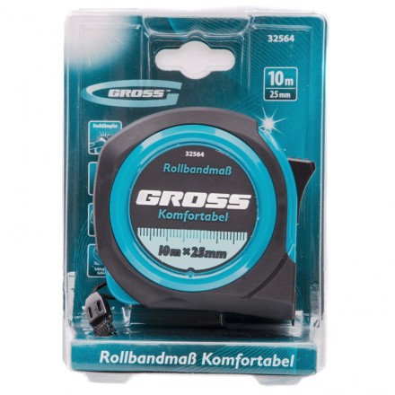 Рулетка Komfortabel 10 м х 25 мм обрезиненный корпус Gross 32564 купить в Когалыме