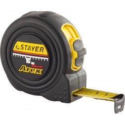 Рулетка STAYER &quot;PROFI&quot; &quot;AREX&quot;, двухкомпонентный противоударный корпус, упрочненное полотно, 10м/25мм 3410-10_z01
