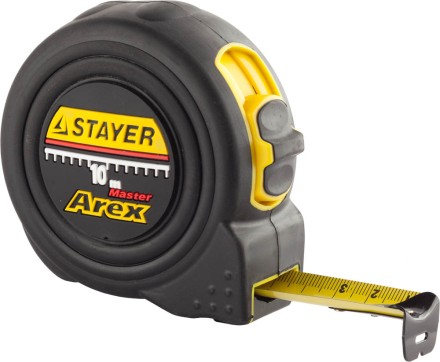 Рулетка STAYER &quot;PROFI&quot; &quot;AREX&quot;, двухкомпонентный противоударный корпус, упрочненное полотно, 10м/25мм 3410-10_z01 купить в Когалыме
