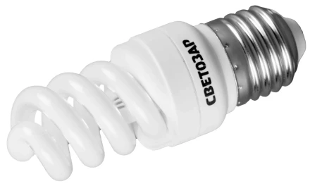 Энергосберегающая лампа СВЕТОЗАР "КОМПАКТ" спираль,цоколь E27(стандарт),Т2,яркий белый свет(4000 К), 10000час, 9Вт(45) 44454-09_z01 купить в Когалыме