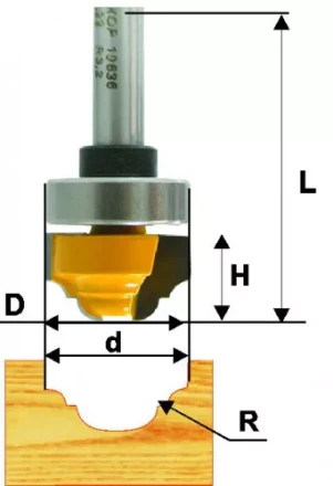Фреза пазовая фасонная ф22х13мм R32мм хв 8мм 10636 купить в Когалыме