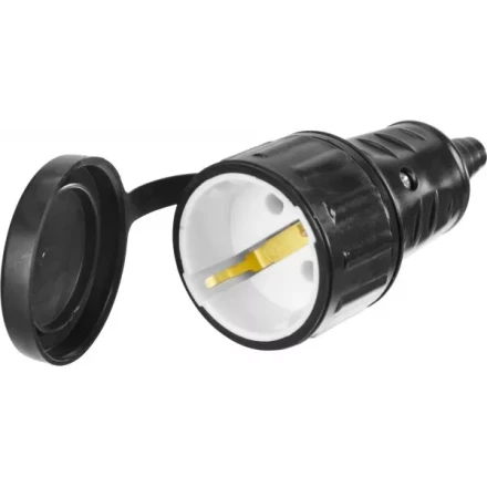 Розетка СИБИН электрическая ударопрочная, с заземлением, 16А/220В, IP44, черная 55186-B купить в Когалыме