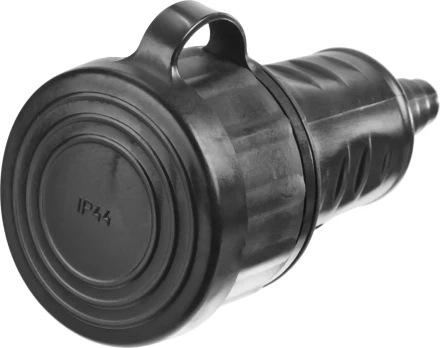 Розетка СИБИН электрическая ударопрочная, с заземлением, 16А/220В, IP44, черная 55186-B купить в Когалыме