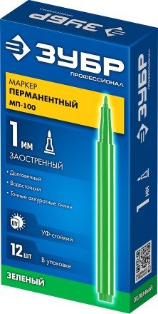 ЗУБР МП-100 зеленый, 1 мм перманентный маркер (06320-4) купить в Когалыме