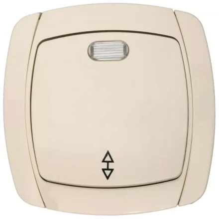 Выключатель СВЕТОЗАР "CITY LIGHT" проходной одноклавишный в сборе, с подсветкой, бежевый, 10А/~250В SV-54238-B купить в Когалыме