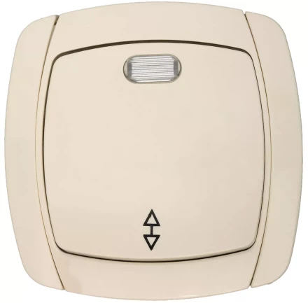 Выключатель СВЕТОЗАР "CITY LIGHT" проходной одноклавишный в сборе, с подсветкой, бежевый, 10А/~250В SV-54238-B купить в Когалыме