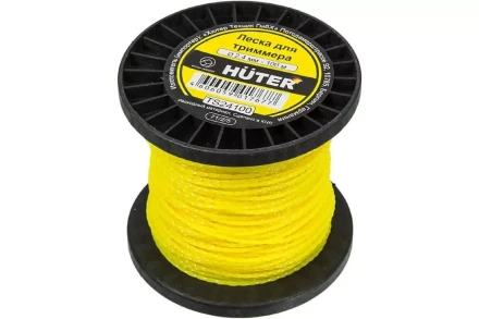 Леска HUTER TS24100 для триммера, 2.4 мм, витой квадрат 71/2/5 купить в Когалыме