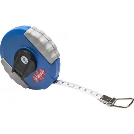 Мерная лента ЗУБР "ЭКСПЕРТ", стальное полотно с нейлоновым покрытием, двухкомпонентный ударопрочный корпус, 20м 34165-20_z01 купить в Когалыме