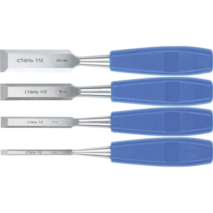Набор стамесок плоских 4 штуки 6-12-18-24 мм СИБРТЕХ 24422 купить в Когалыме