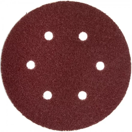 Круг шлифовальный ЗУБР "МАСТЕР" универсальный, из абразивной бумаги на велкро основе, 6 отверстий, Р80, 150мм, 5шт 35566-150-080 купить в Когалыме