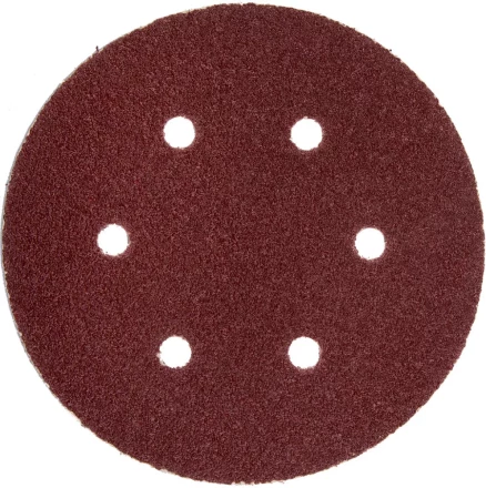 Круг шлифовальный ЗУБР "МАСТЕР" универсальный, из абразивной бумаги на велкро основе, 6 отверстий, Р80, 150мм, 5шт 35566-150-080 купить в Когалыме