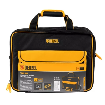 Сумка для инструмента, 400х170х300 мм, 3 отделения, 28 карманов, наплечный ремень// Denzel 90295 купить в Когалыме