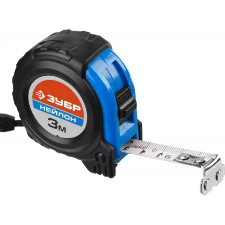 Рулетка ЗУБР "НЕЙЛОН", нейлоновое покрытие, упрочненное полотно, ударопрочный обрезиненный корпус, 3м/16мм 34056-03-16_z01 купить в Когалыме