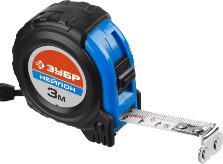 Рулетка ЗУБР "НЕЙЛОН", нейлоновое покрытие, упрочненное полотно, ударопрочный обрезиненный корпус, 3м/16мм 34056-03-16_z01 купить в Когалыме
