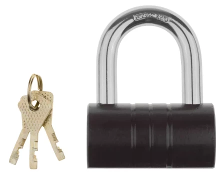 Замок ЗУБР "МАСТЕР" навесной, повышенной защищенности, дисковый механизм секрета, ключ 7 "пинов", 82 x 46 мм 3720-21_z01 купить в Когалыме