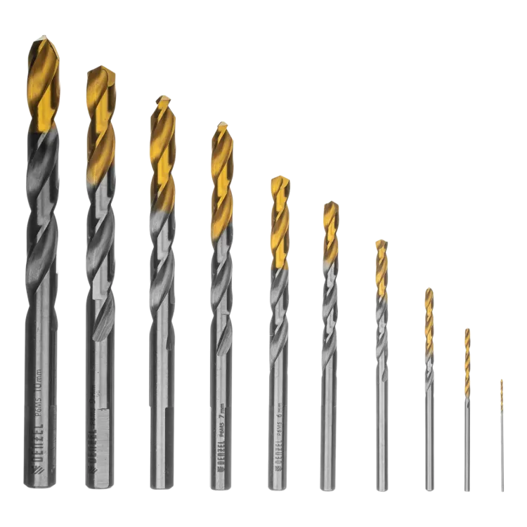 Набор сверл по металлу Denzel 723001, 1-10 мм, Р6М5-TiN, Golden Tip, 10 шт купить в Когалыме