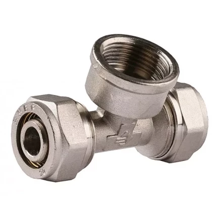 Тройник ЗУБР с внутренней резьбой, цанга-гайка, 1/2"х16х2,0 мм, никель 51406-16-1/2 купить в Когалыме