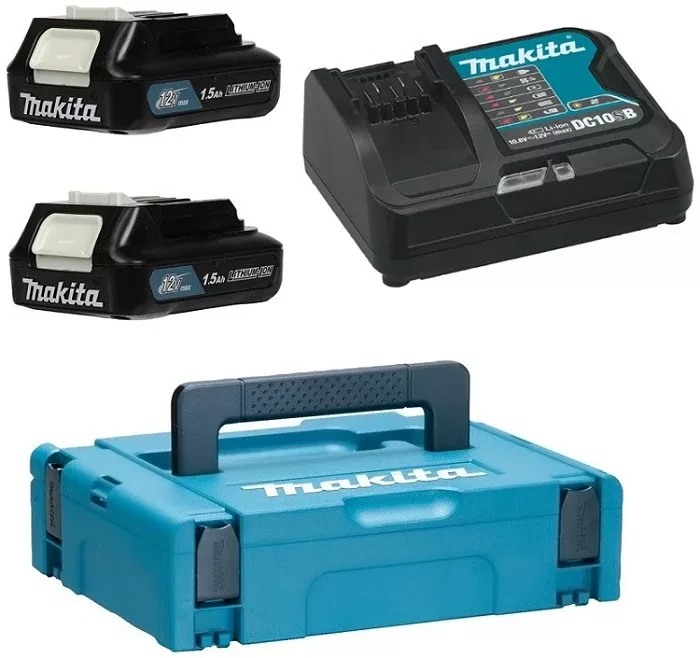Набор 2 аккумулятора BL1016B + зарядное устройство DC10SB (12В, 1.5Ач, Li-ion, MakPac) Makita 197652-7 купить в Когалыме