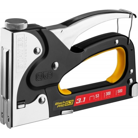 Степлер для скоб &quot;BlackPro 53&quot; 3-в-1: тип 53 (4-14 мм) / 300 (10-14 мм) / 500 (14 мм), STAYER Professional 31507 купить в Когалыме