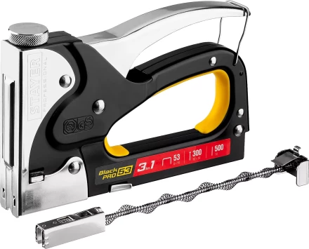 Степлер для скоб "BlackPro 53" 3-в-1: тип 53 (4-14 мм) / 300 (10-14 мм) / 500 (14 мм), STAYER Professional 31507 купить в Когалыме