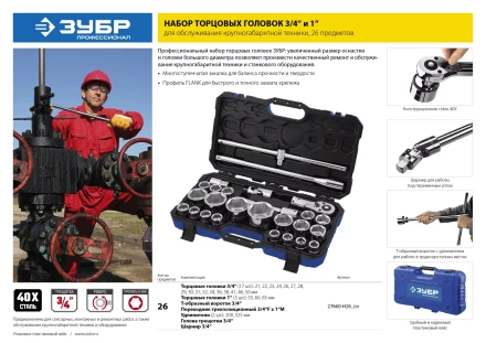 Набор инструмента для крупногабаритной техники 26 предм серия ПРОФЕССИОНАЛ купить в Когалыме