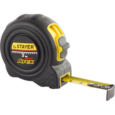 Рулетка STAYER &quot;PROFI&quot; &quot;AREX&quot;, двухкомпонентный противоударный корпус, упрочненное полотно, 3м/16мм 3410-03_z01 купить в Когалыме